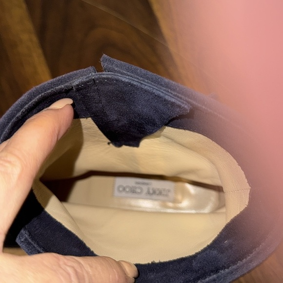 Jimmy Choo Navy Suede Biker Boot - Size 39.5 - Picture 8 of 16